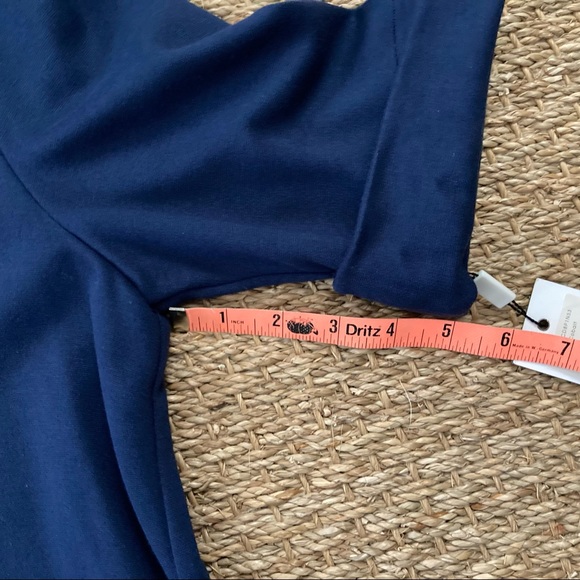 NWT Calvin Klein Navy Blue Shift Dess, Cowl Neck & Side Pockets, Size 14 - Picture 10 of 12